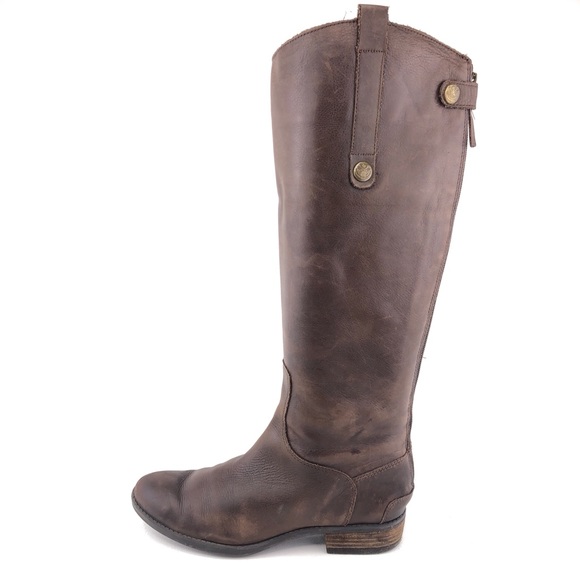 Sam Edelman Penny Brown Leather Riding Boots 8M - Picture 1 of 14